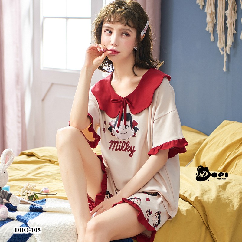 (DBO105) Đồ bộ mặc nhà nữ mùa hè ngắn tay