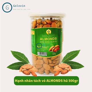 Hạnh nhân tách vỏ hàng Mỹ Almonds hộp 500g Golovin Shop