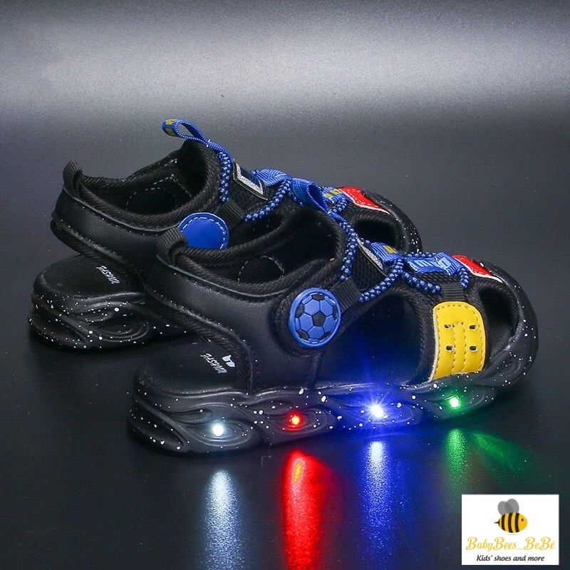 Sandal bé trai, bé gái - dép quai hậu rọ bít mũi dáng thể thao có đen led cảm ứng đi mùa hè cho bé từ 1-5 tuổi (DX68)
