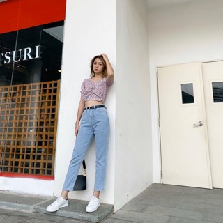 QUẦN BASIC BAGGY JEANS XANH NHẠT