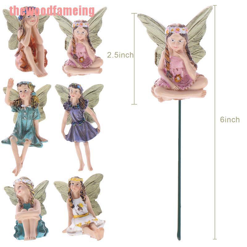 Set 6 Đồ trang trí Nàng Tiên Và Hoa Pixie Mini Dùng Để Trang Trí Vườn Nhà Búp Bê