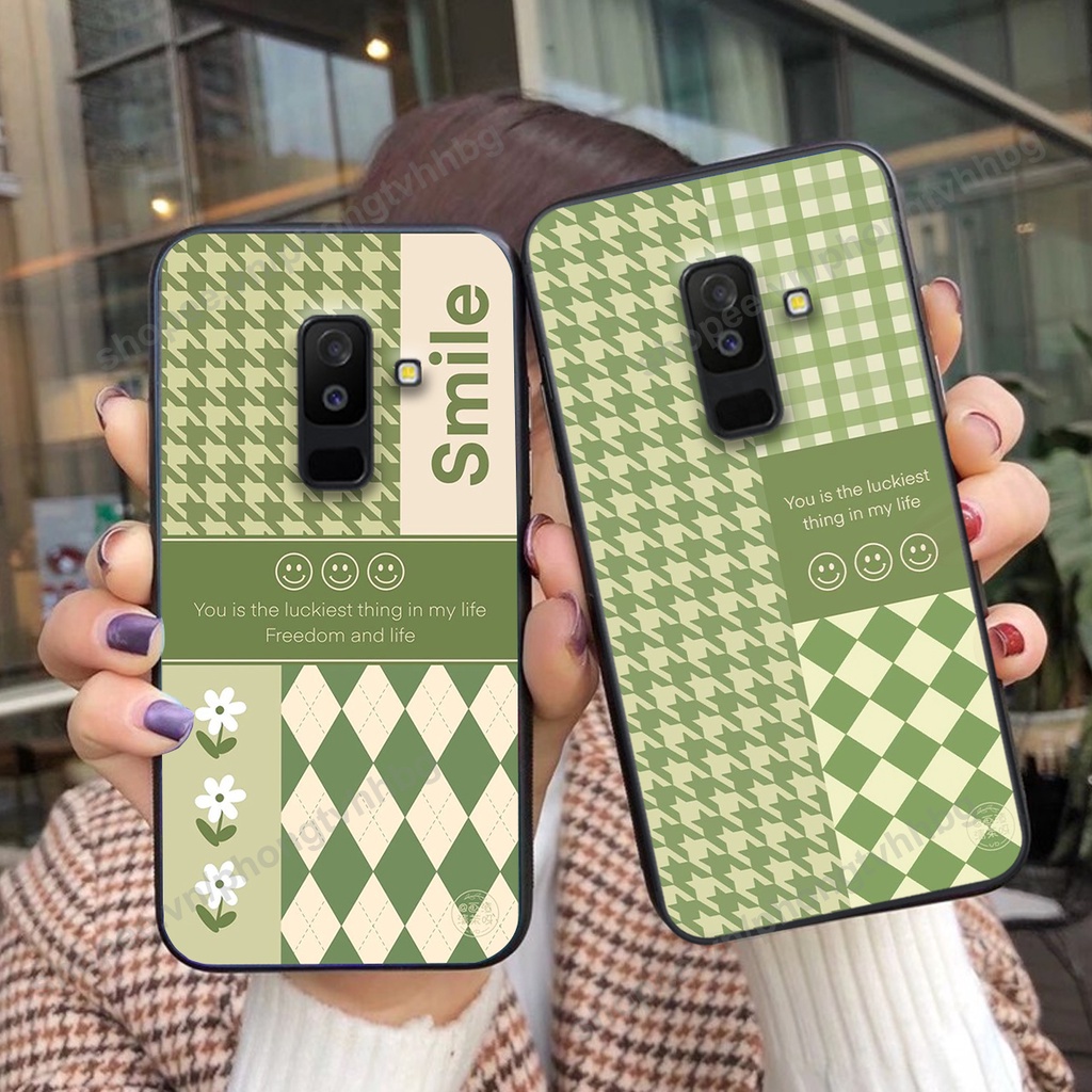 Ốp lưng Samsung J8 in mẫu gấu bo viền , smile mặt cười cực cute đẹp