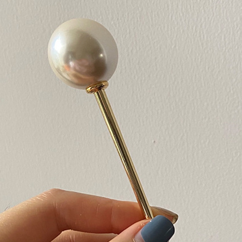 Kẹp Tóc Kiêm Giá Đỡ Đính Ngọc Trai Giả Bằng Kim Loại Phong Cách Vintage