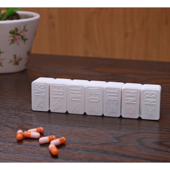 Hộp đựng thuốc 7 ngăn trắng SP081206