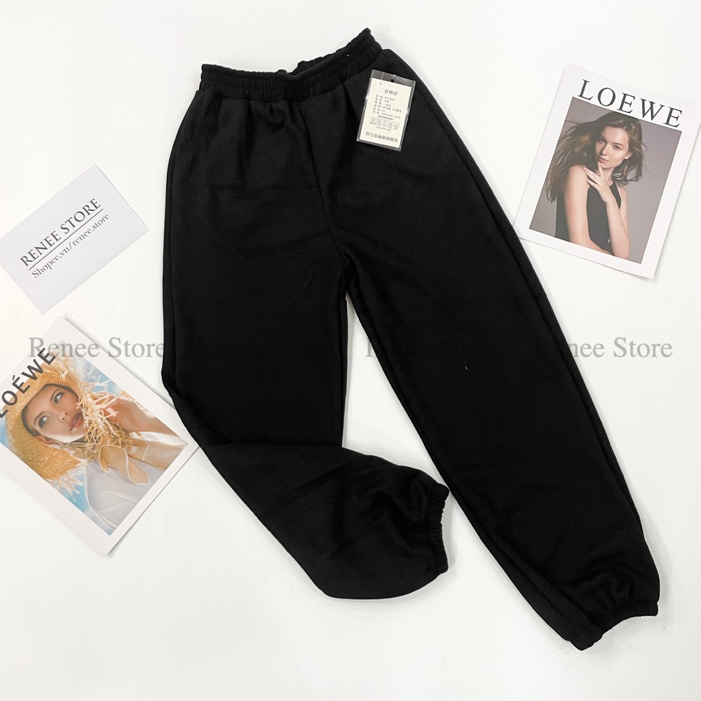 Quần Nỉ Jogger Renee Nhung Tăm Bo Gấu Cạp Cao Chất Dày Năng Động Ulzzang - D01 | WebRaoVat - webraovat.net.vn