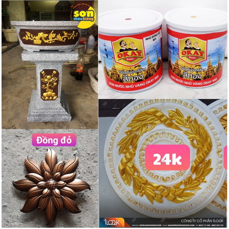 (HỆ MÀU NHŨ) Sơn chậu kiểng hệ nước Ngoài Trời LON 850GRAM