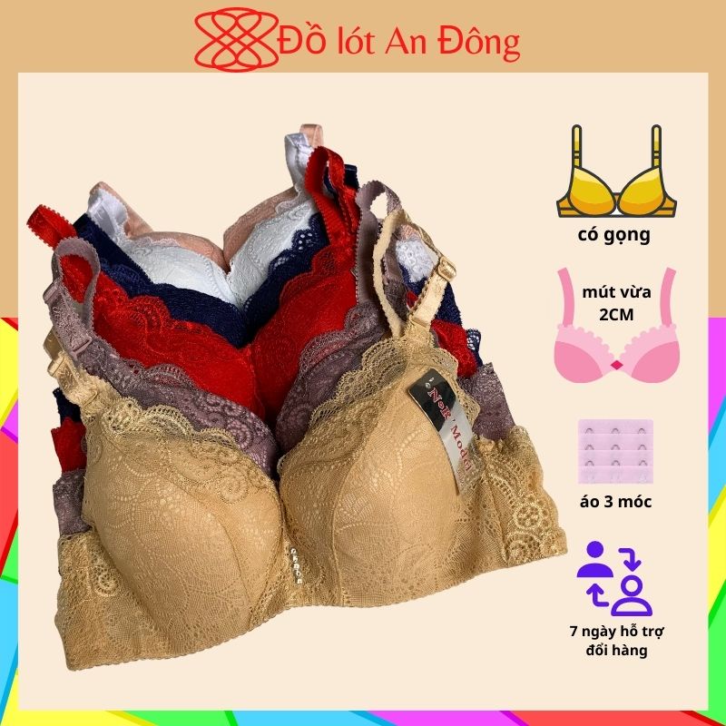 Áo ngực nữ thái lan có gọng nâng ngực ren mút vừa, Size 34 36 38 , đồ lót An Đông, ANTDOH