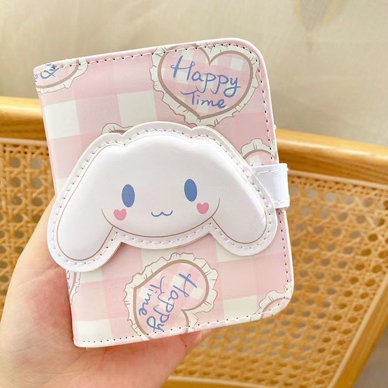 Ví Ngắn Đựng Tiền Xu 30% Da PU Chống Trộm Có Khóa Nam Châm In Hình Chú Chó Cinnamon Chất Lượng Cao