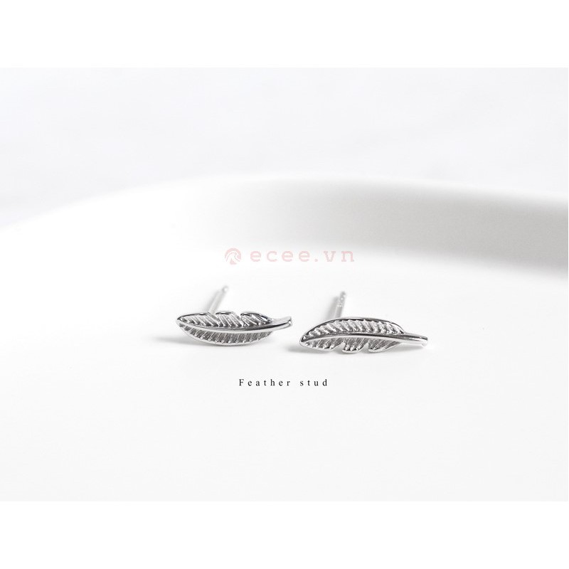 Khuyên tai lông vũ phong cách Hàn Quốc | 925 Sterling Silver Jewelry