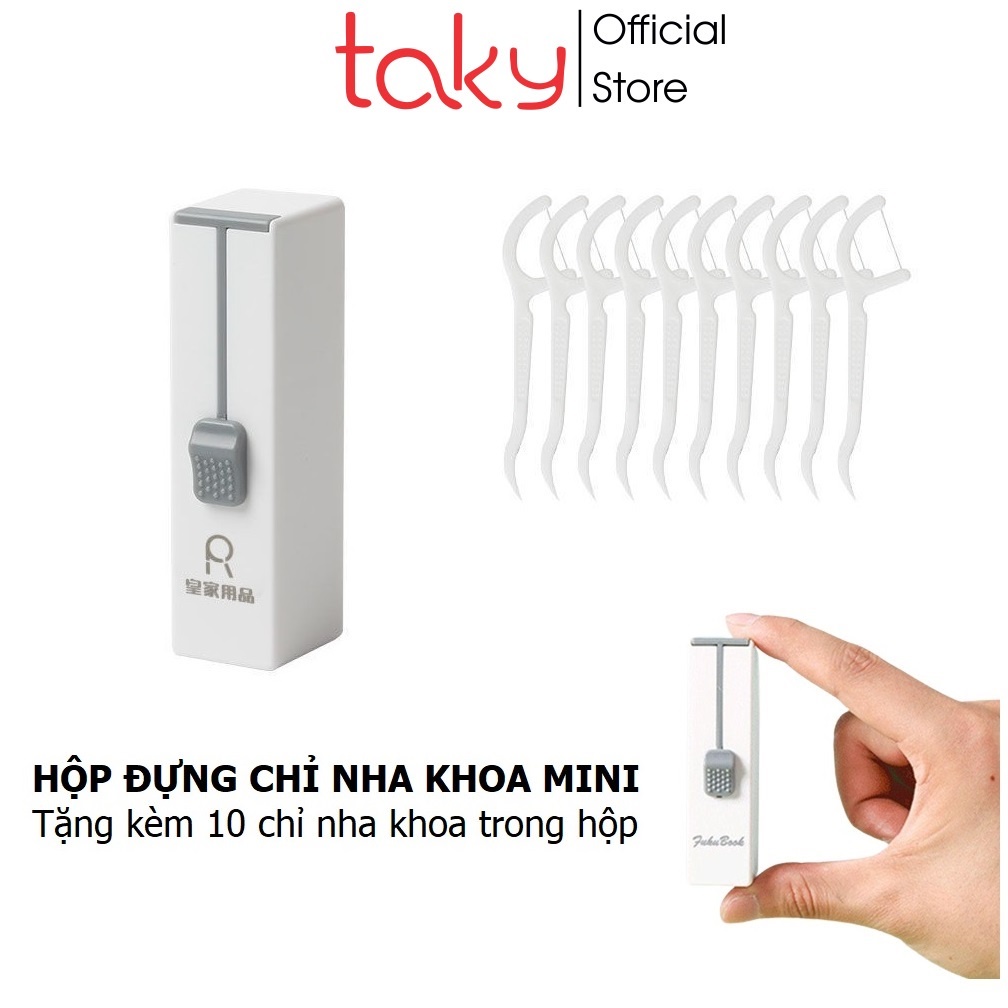 Hộp Mini -Taky, Để Tăm Chỉ Nha Khoa, Kèm 10 Tăm Chỉ Cá Nhân, Tiện Dụng, Nhỏ Gọn, Bỏ Túi Mang Theo Du Lịch, Đi Làm, 7036