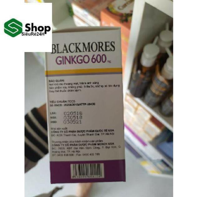 (Rẻ nhất) Ginkgo 600mg BLACKMORES viên uống hoạt huyết dưỡng não hộp 100 viên