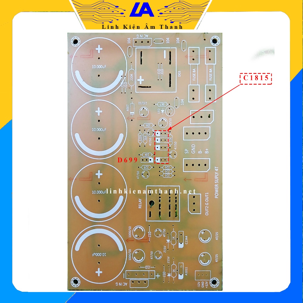 Mạch in Bo nguồn 4 tụ pcb nguồn 2 tụ