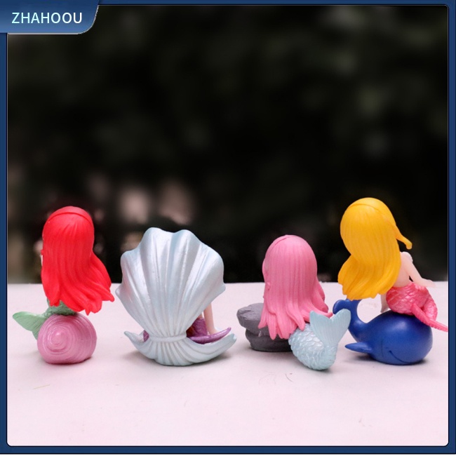 ☃Nhà☃ Set 4 Đồ trang trí Búp Bê Nàng Tiên Cá Trang Trí Bể Cá