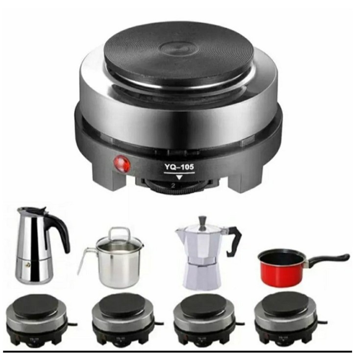 Bộ Ấm Pha Cafe, Combo Ấm Cafe Moka Pot Moka 300ml ( 6 Cup ) Và Bếp Điện Mini 500W Đun Các Loại Ấm