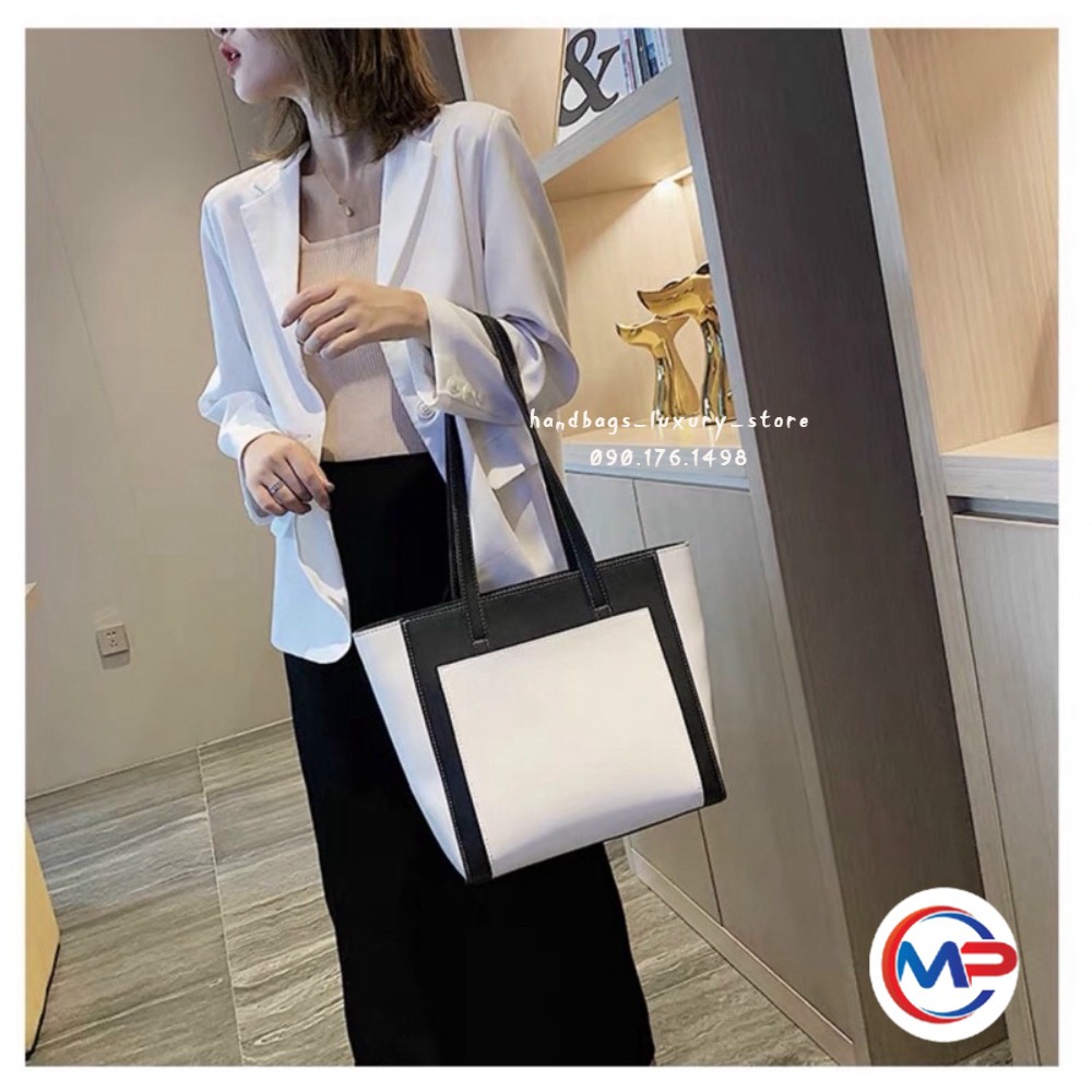 SALE túi tote nữ da mềm phối màu cực đẹp SHOP LUXURY