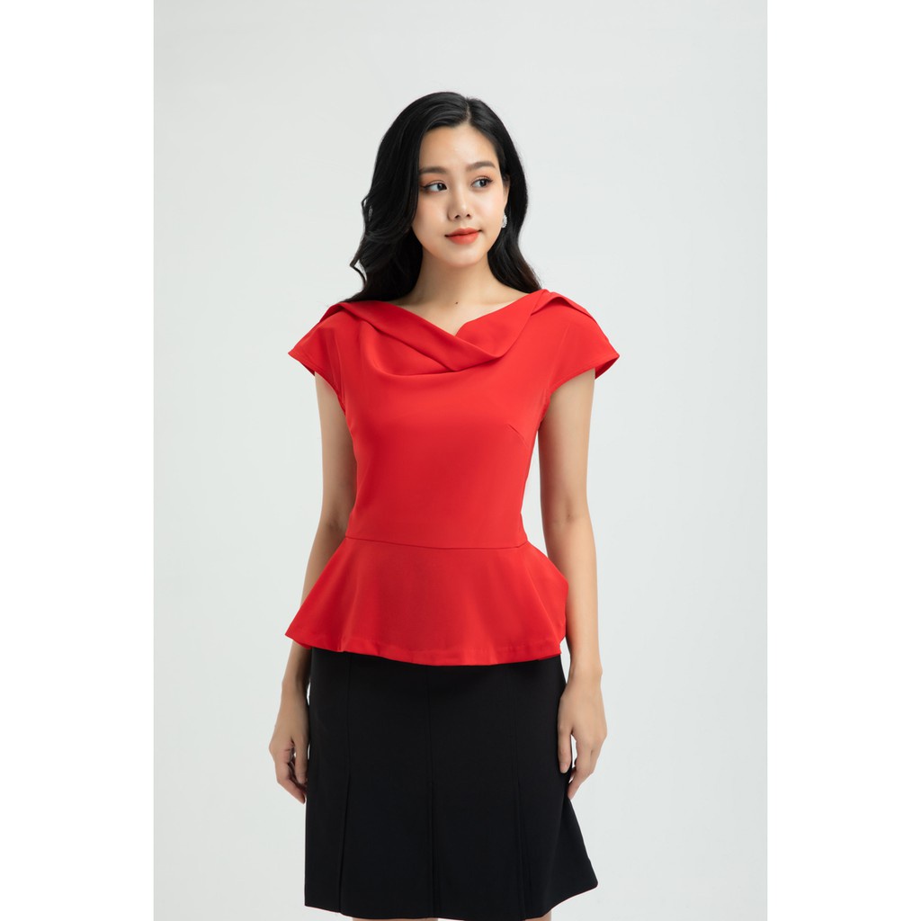 Áo sơ mi peplum cổ đổ nữ thiết kế IVY moda MS 16M5651