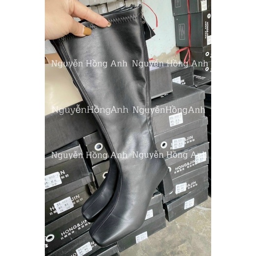 bốt gối (boot đùi) da lì xịn khoá sau gót 6p (FULL HỘP-3 màu) mã 279