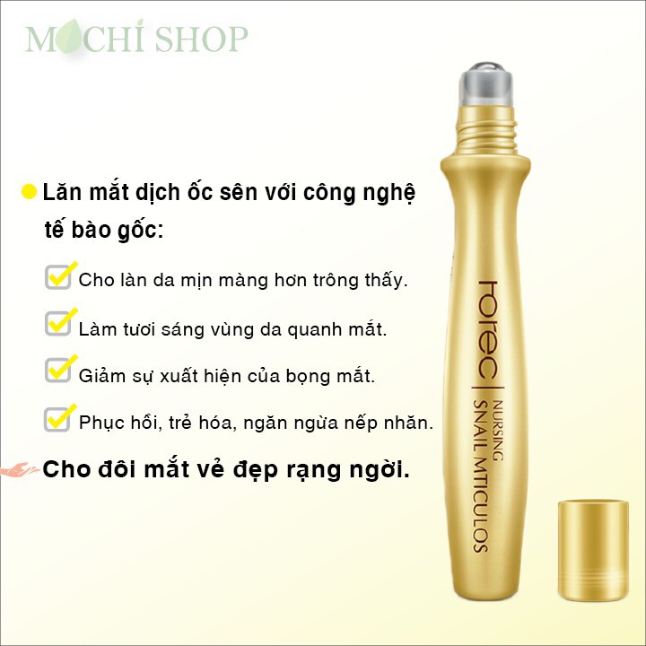 Cây Lăn Mắt Ốc Sên Giảm Quầng Thâm Bọng Mắt Rorec