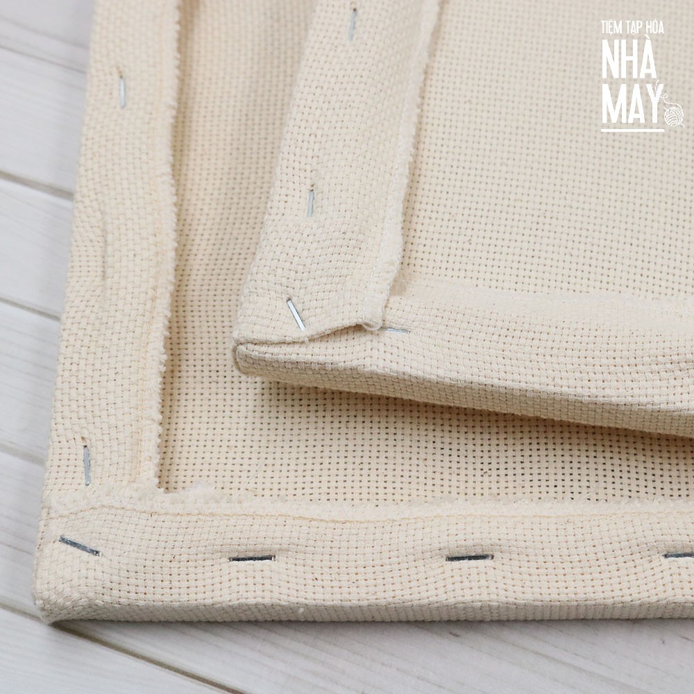 Khung vải aida mềm thêu len xù Tiệm tạp hóa nhà may 25x25cm 25x30cm 30x40cm