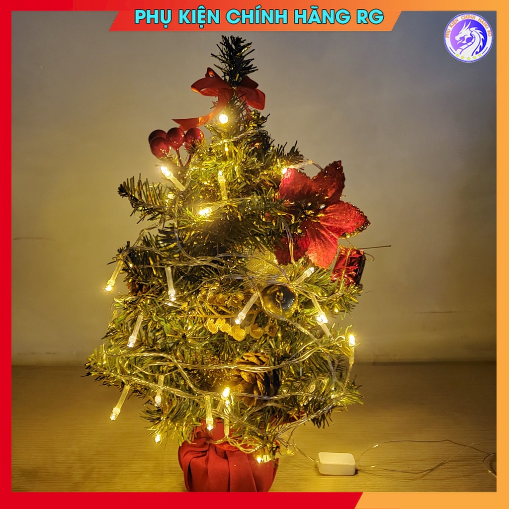 Dây đèn led màu vàng dài 8m trang trí cây thông noel phòng ngủ góc học tập siêu lung linh