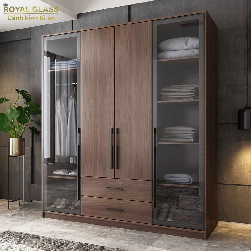 tủ quần áo chất liệu nhựa cao cấp ecoplas cánh kính màu bảo hành 10 năm