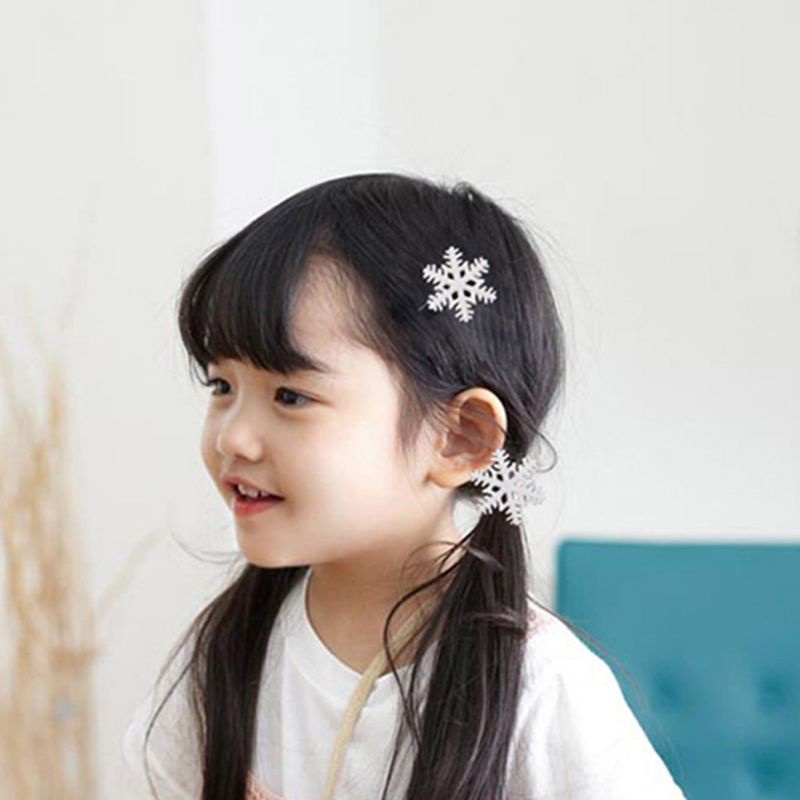 Kẹp Tóc Hình Bông Tuyết Phong Cách Giáng Sinh Cho Bé Gái
