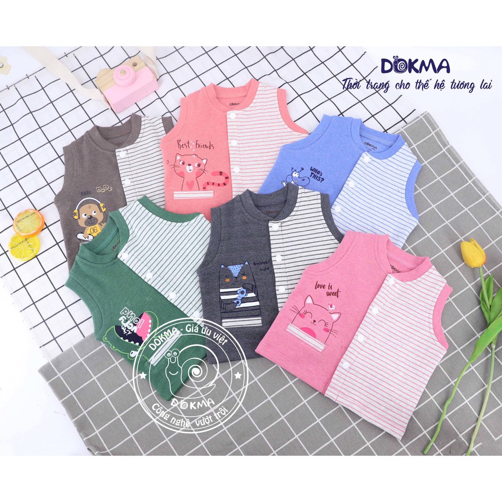 Áo gile nỉ kẻ Dokma