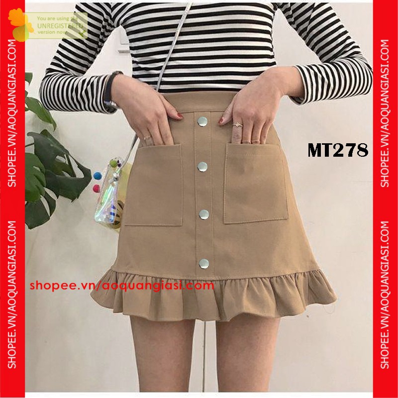 Chân Váy Đuôi Cá Nút Đen | BigBuy360 - bigbuy360.vn