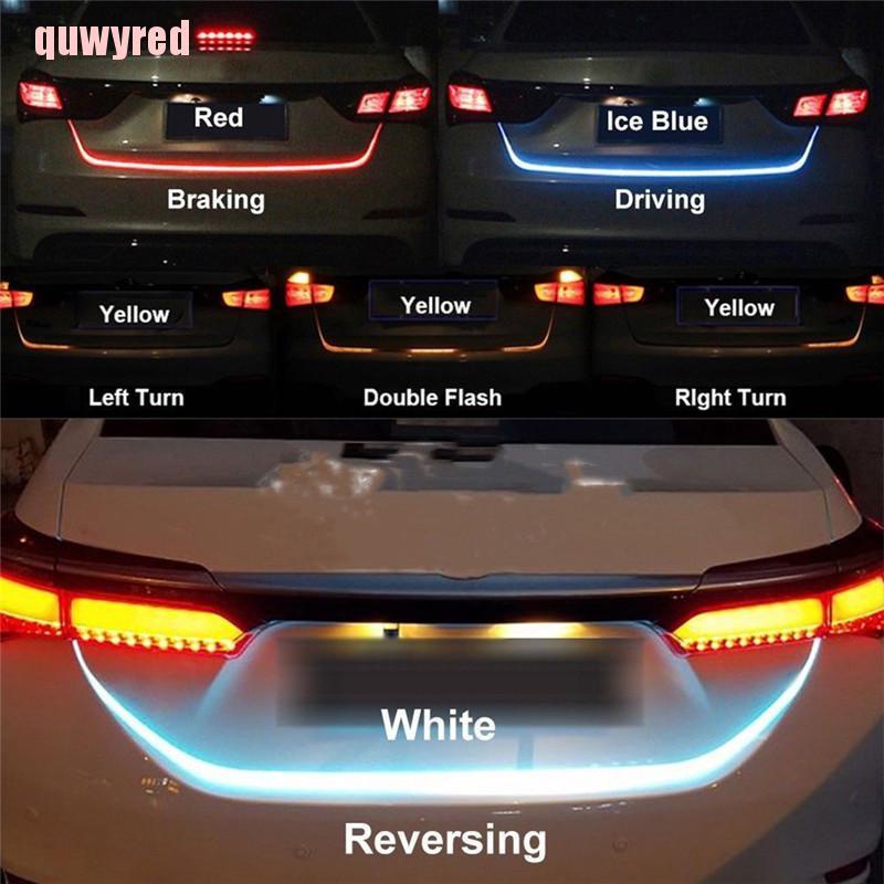 quwyred 4 Color Flowing Type LED Strip Tailgate Turning Signal Lights Bar Trunk Strips GWT