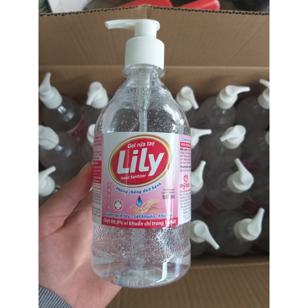 Gel nước rửa tay khô 500 ml Lily Mỹ Hảo