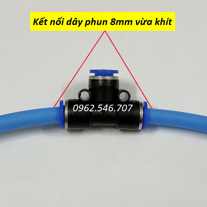 Combo 5 chữ T 8 ly chuyên dùng nối ống nhỏ giọt 8 ly ống nhựa ABS sử dụng trong hệ thống tưới phun sương, tưới nhỏ giọt,