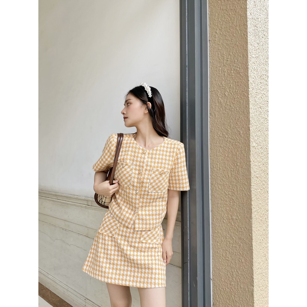 [Mã WABRHI5 giảm 15% đơn 599K] TUBYCATU | Váy bố ziczac vàng 2 túi | BigBuy360 - bigbuy360.vn