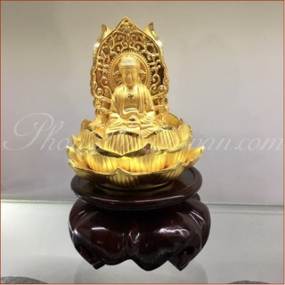 Tượng Phật 3 Mặt-(Thích Ca, Quan Âm, Di Lặc)-Vàng 10*11cm
