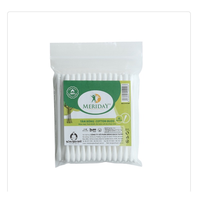 Tăm bông Bạch Tuyết (Người lớn) Cotton Buds giúp vệ sinh, lấy ráy tai, trang điểm - Lốc 10 gói
