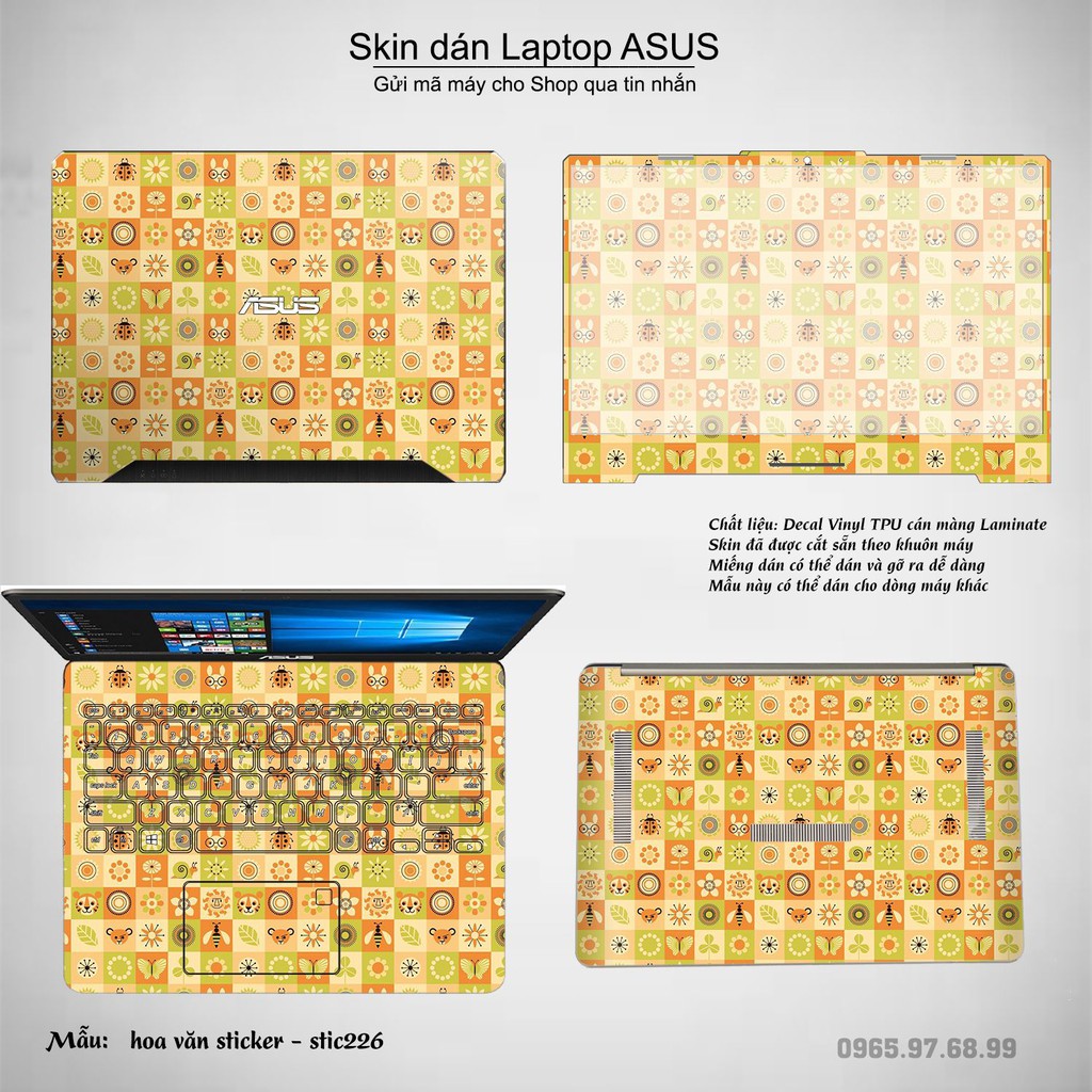 Skin dán Laptop Asus in hình Hoa văn sticker nhiều mẫu 36 (inbox mã máy cho Shop)