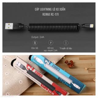 Dây cáp sạc lò xo cổng lightning cho iPhone, iPad giá rẻ