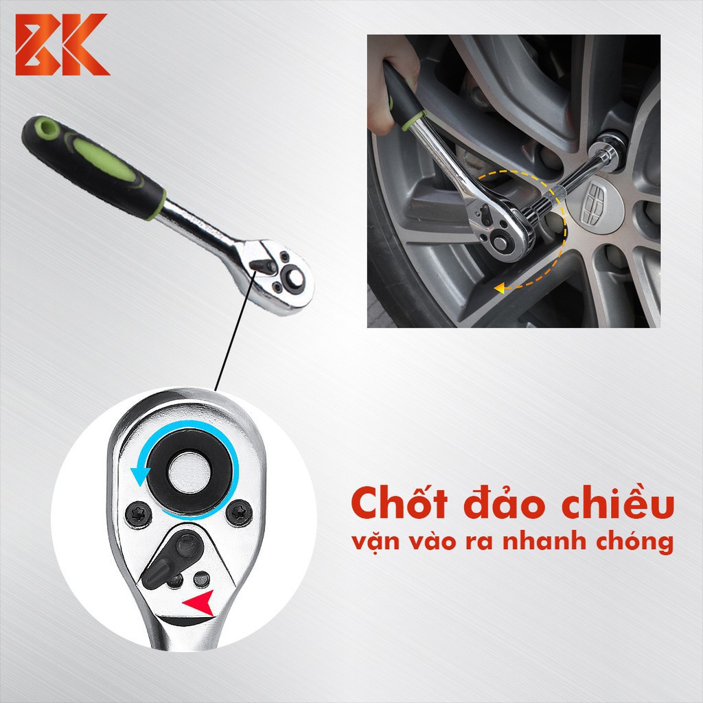 Bộ Dụng Cụ Sửa Chữa Đa Năng 46 Chi Tiết   Bộ Khẩu Sữa Chữa Ô Tô  Xe Máy   Chi Tiết   46 Món