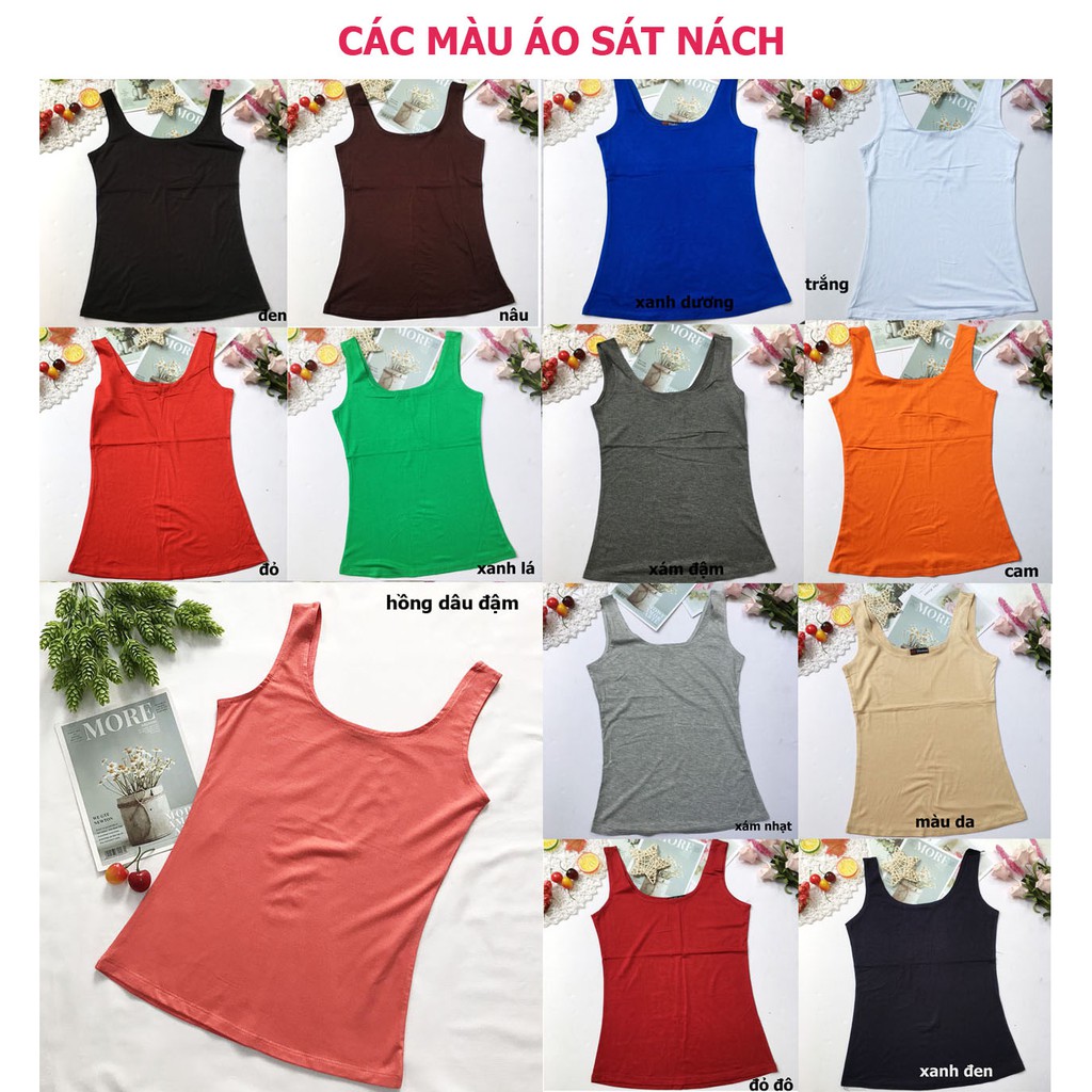 Bộ 03 Áo Thun Lụa Lạnh 2 Dây - 3 lỗ - sát nách Cho Nữ - từ 40kg đến 52kg | BigBuy360 - bigbuy360.vn