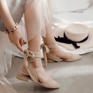 Giày búp bê nơ trước