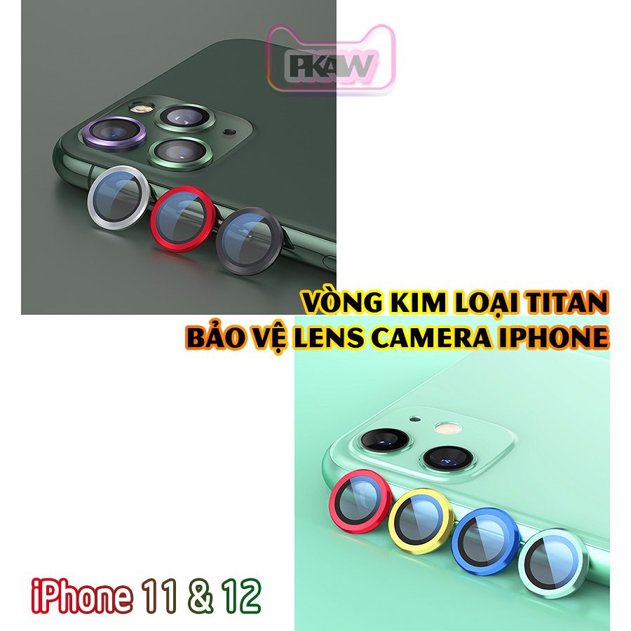 Tặng hộp đựng lens cao cấp_Vòng kim loại titan bảo vệ lens camera cho các dòng iphone 11 / iphone 12_Tím