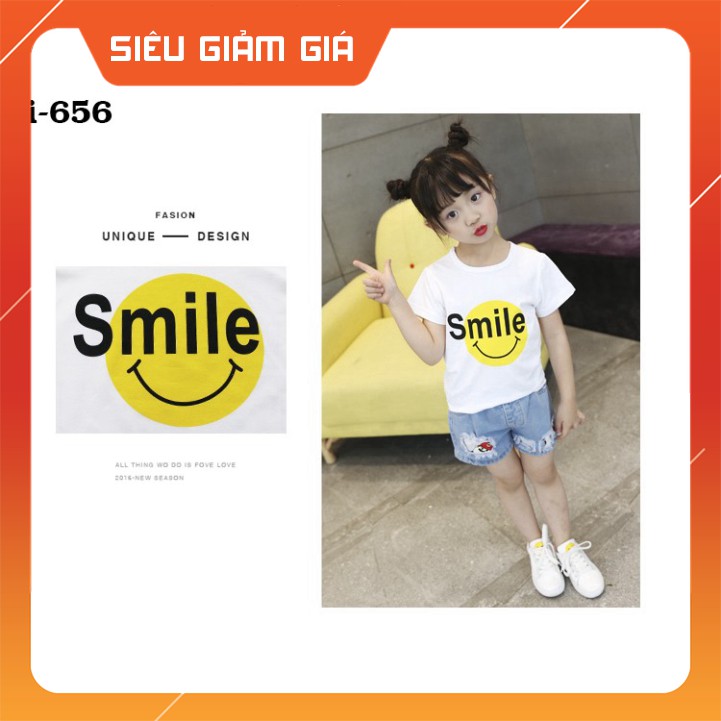 [Siêu Đẹp] I-656 Áo Thun Trẻ Em In Smile [Xưởng May Giá Sỉ]