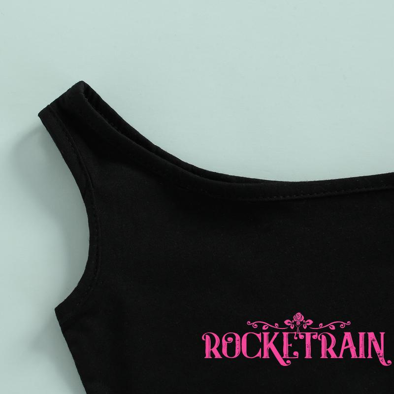 ◑Nc♧Set Áo Croptop Trễ Vai + Quần Dài Lưng Thun Họa Tiết Rằn Ri Thời Trang Cho Bé Gái