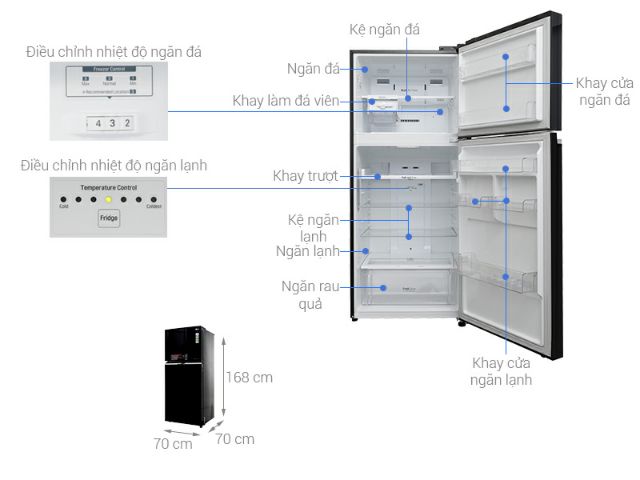 Tủ lạnh LG inverter 393 lít GN-L422GB. NEW