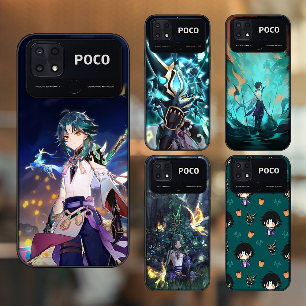 Ốp lưng Xiaomi Poco C40 viền đen in hình Xiao Genshin Impact