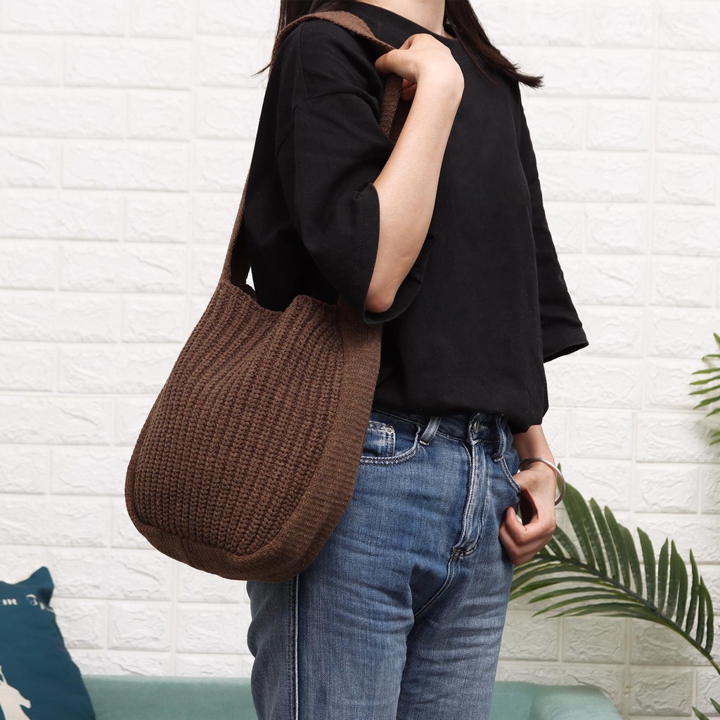 CLEVER Túi Xách Nữ Đan Len Ngăn Chứa Rộng Thời Trang