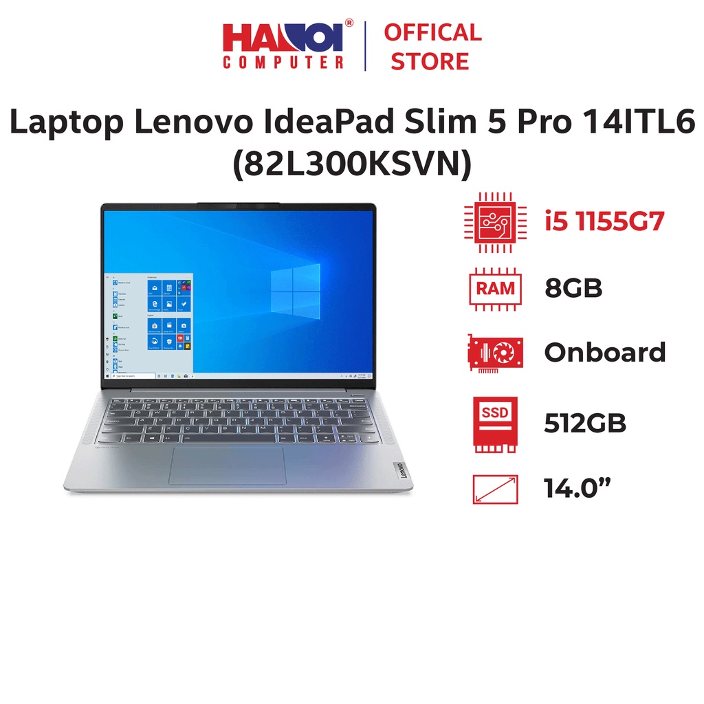 Laptop Lenovo IdeaPad Slim 5 Pro 14ITL6 (82L300KSVN) (i5 1155G7/8GB RAM/512GB SSD/14 2.8K/Win11/Xám)