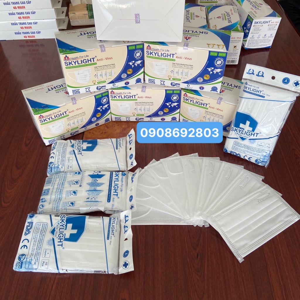 KHẨU TRANG Y TẾ KHÁNG KHUẨN , 4 LỚP SKYLIGHT / HỘP 50 CÁI | BigBuy360 - bigbuy360.vn