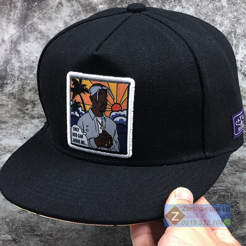 Mũ lưỡi trai Snapback màu đen phong cách cá tính cho cả nam và nữ