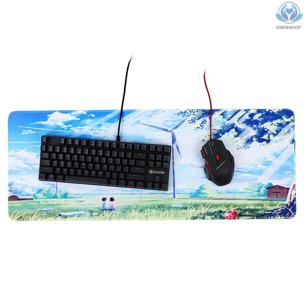 【enew】Extra Large Mouse Pad Anti-Slip Mouse Mat Rubber Desk Keyboard Mouse Mat Game Office Mousepad for Laptop Computer
