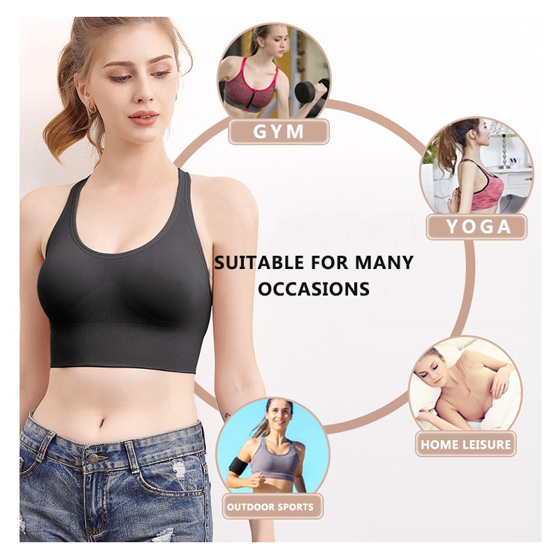 Sports Bra Adjustable Cross Beauty Back Sports Underwear Women Seamless Vest Style Gathered Fitness No Steel Ring Yoga Underwear | BigBuy360 - bigbuy360.vn